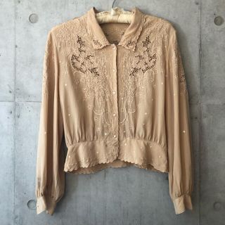 ロキエ(Lochie)のvintage カットワークレース 刺繍 ブラウス(シャツ/ブラウス(長袖/七分))