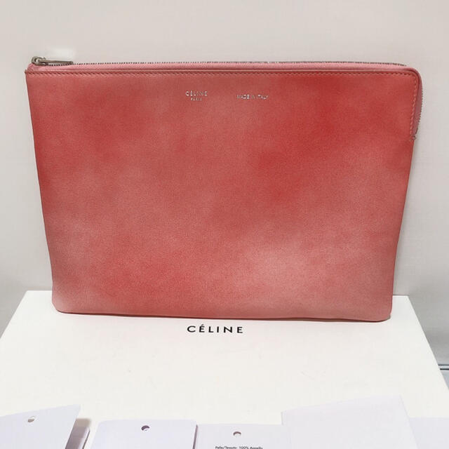 CELINE セリーヌクラッチバッグピンク系美品♪