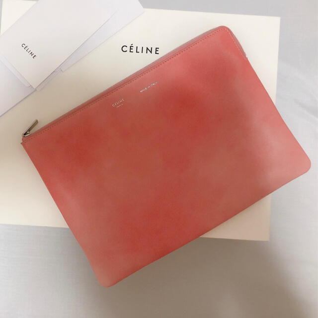 CELINE セリーヌクラッチバッグピンク系美品♪