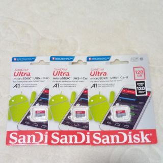 マイクロSD SanDisk  128GB 120MB/s 未使用 3枚セット(その他)