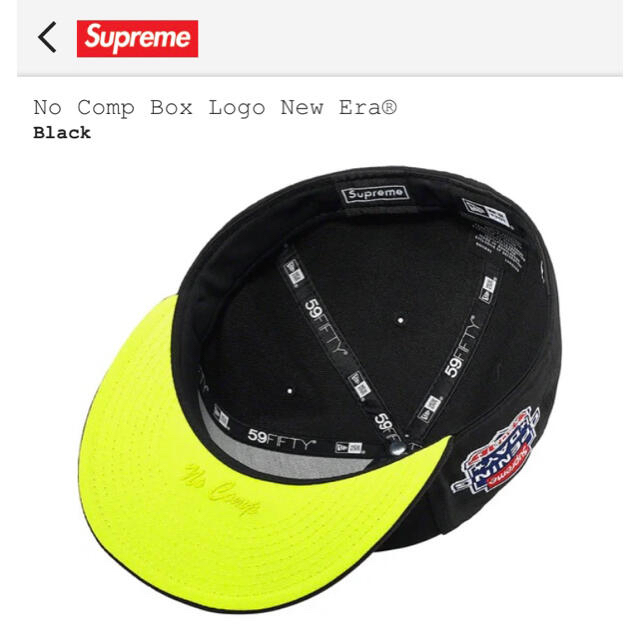 キャップSupreme No Comp Box Logo New Era black