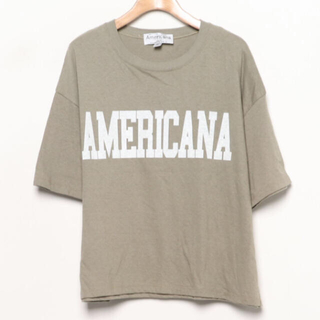 アメリカーナ(AMERICANA)のAmericana Tシャツ　オリーブ(Tシャツ(半袖/袖なし))