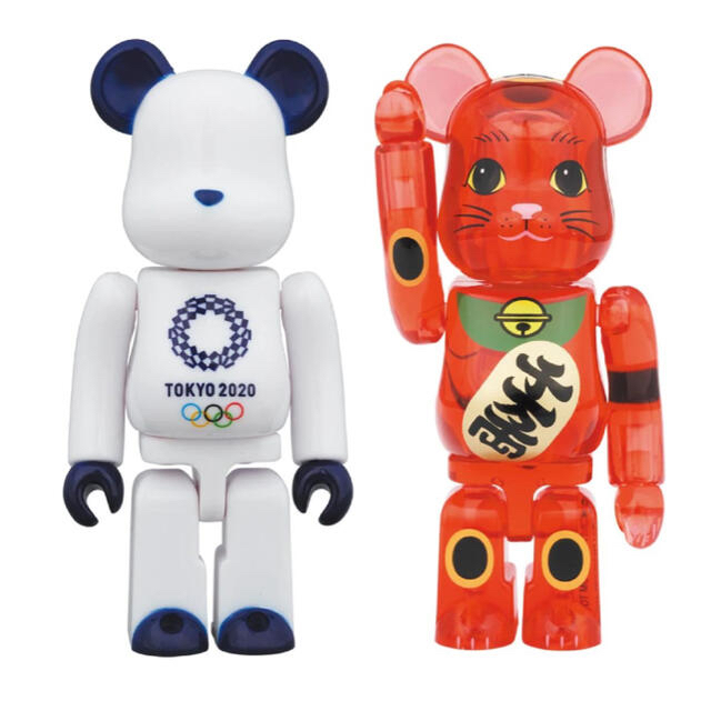 招き猫ベアブリック 梅透明 BE@RBRICK東京2020オリンピックエンブレム