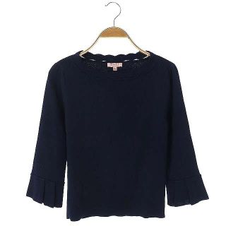 トッカ(TOCCA)のトッカ TOCCA 19SS ニット カットソー リブ 長袖 XS ネイビー 紺(カットソー(長袖/七分))