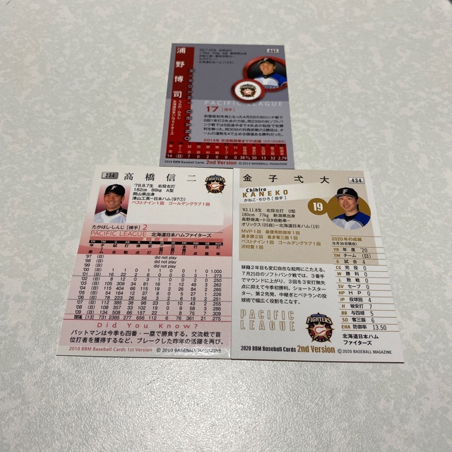 北海道日本ハムファイターズ(ホッカイドウニホンハムファイターズ)のBBM 北海道日本ハムファイターズ 銀箔サインカード3枚セット エンタメ/ホビーのトレーディングカード(シングルカード)の商品写真