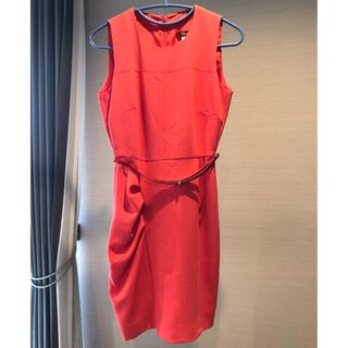 マックスマーラ(Max Mara)のマックスマーラ　ドレス　ピンク　パーティー　ワンピース　ベルト付(ひざ丈ワンピース)