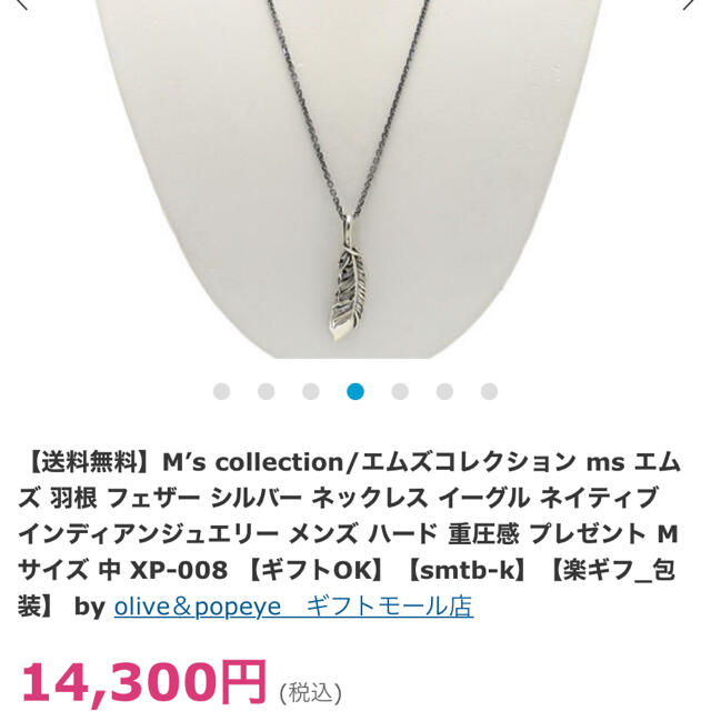 M's collection(エムズコレクション)の値下げ可能　エムズコレクション　羽根 メンズのアクセサリー(ネックレス)の商品写真