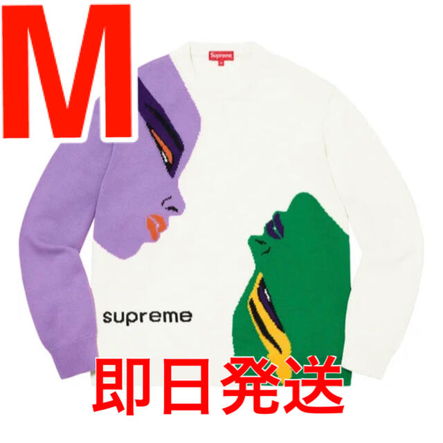 Supreme Faces Sweater "Cream" 白M