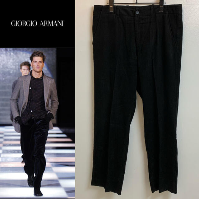 GIORGIO ARMANI VINTAGE ITALY製 黒タグ スラックススラックス