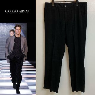 ジョルジオアルマーニ(Giorgio Armani)のGIORGIO ARMANI VINTAGE ITALY製 黒タグ スラックス(スラックス)