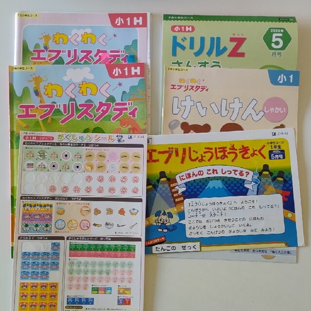 【新価格】Z会 小学1年生 通信教育 わくわくエブリスタディ ドリル 一部書込み