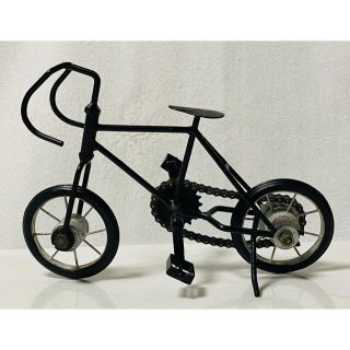 【 美品 】アンティーク・レトロ  金属製  ミニチュア  サイクリング自転車(置物)