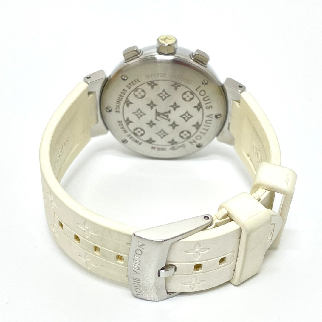 LOUIS VUITTON(ルイヴィトン)のルイヴィトン LOUIS VUITTON タンブール ラブリーカップMM Q132C クロノグラフ クオーツ 腕時計 SS シルバー レディースのファッション小物(腕時計)の商品写真