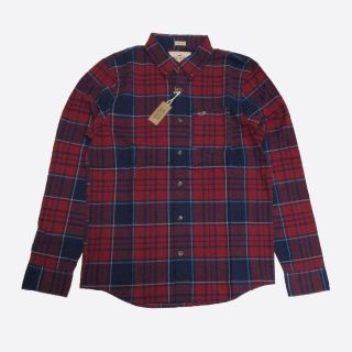 ホリスター(Hollister)の★新品★ホリスター★チェック長袖ボタンダウンシャツ (Navy/Red/S)(シャツ)