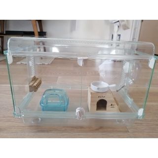 値下げしました ハムスターケージGEXグラスハーモニー+飼育セット