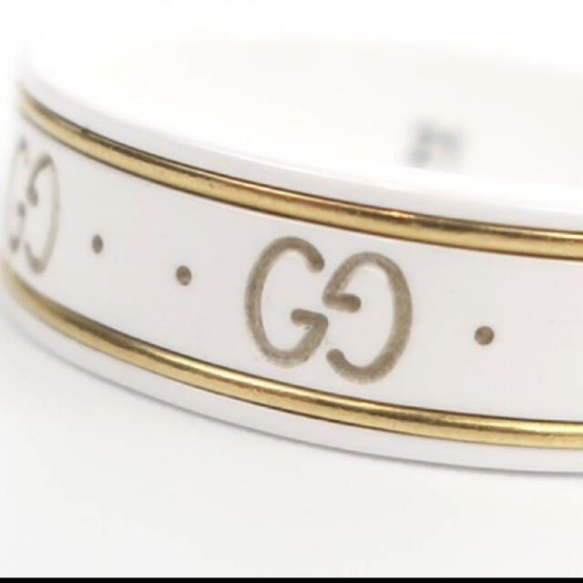 Gucci(グッチ)のGUCCI グッチ GGリング 指輪 K18 アイコン ホワイト 21号 箱付き メンズのアクセサリー(リング(指輪))の商品写真