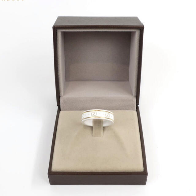 Gucci(グッチ)のGUCCI グッチ GGリング 指輪 K18 アイコン ホワイト 21号 箱付き メンズのアクセサリー(リング(指輪))の商品写真