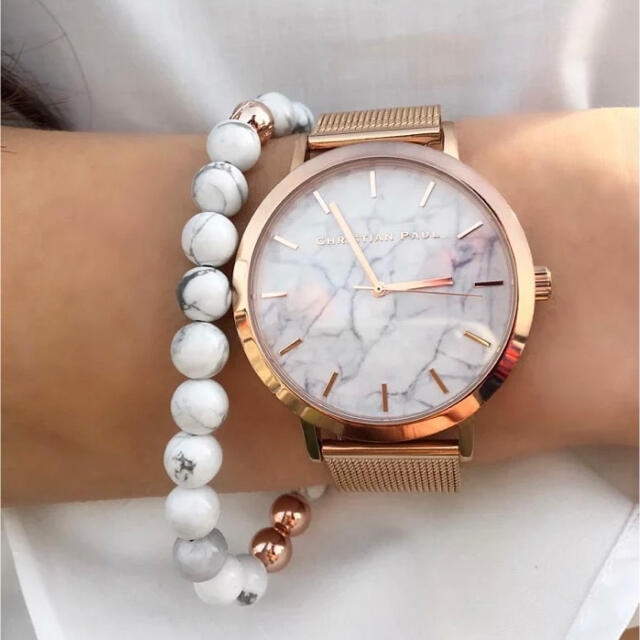 CHRISTIAN PEAU(クリスチャンポー)の値下げ‼️クリスチャンポール！人気のマーブル　ゴールドメッシュ レディースのファッション小物(腕時計)の商品写真