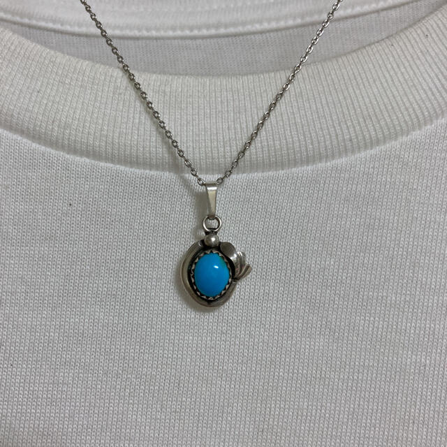 インディアンジュエリー ナバホ族 RL ターコイズ シルバーネックレス