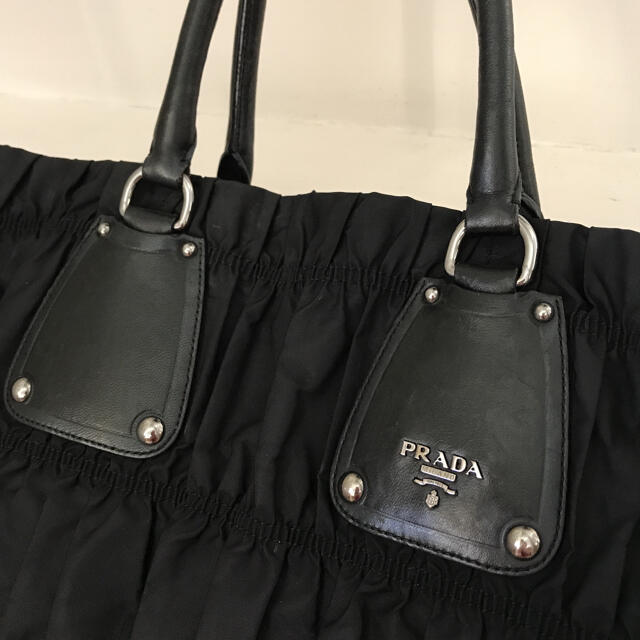 PRADA - プラダ PRADA ギャザー ナイロン トートバッグ 大きめ 正規店