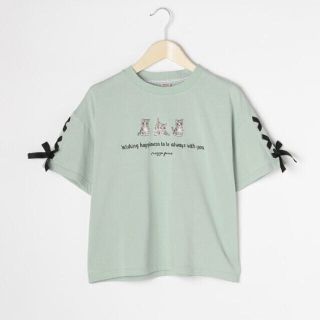 メゾピアノジュニア(mezzo piano junior)のメゾピアノ新品新作タグ付き【抗菌防臭】レースアップTシャツ140(Tシャツ/カットソー)