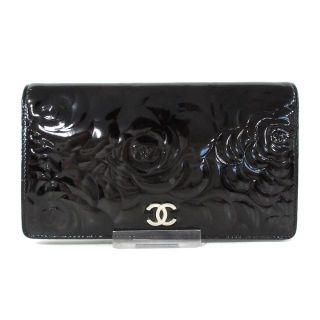 シャネル(CHANEL)のCHANEL(シャネル) 長財布 カメリア 黒(財布)