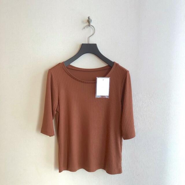 新品 WHYTO ホワイト リブ カットソー SILK BREND TOP