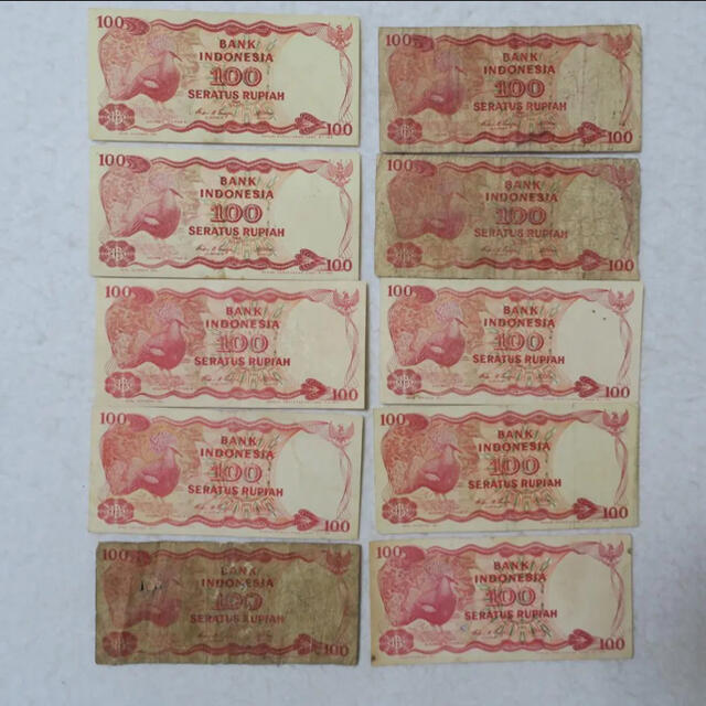 インドネシア １００ルピア紙幣 １０枚セット www.lewaa.sa