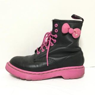 ドクターマーチン ハローキティの通販 48点 | Dr.Martensを買うならラクマ セールイベント盛り沢山 ドクターマーチン✖︎ハローキティ超厚底コラボモデル 1461QUAD HK ローファー/革靴