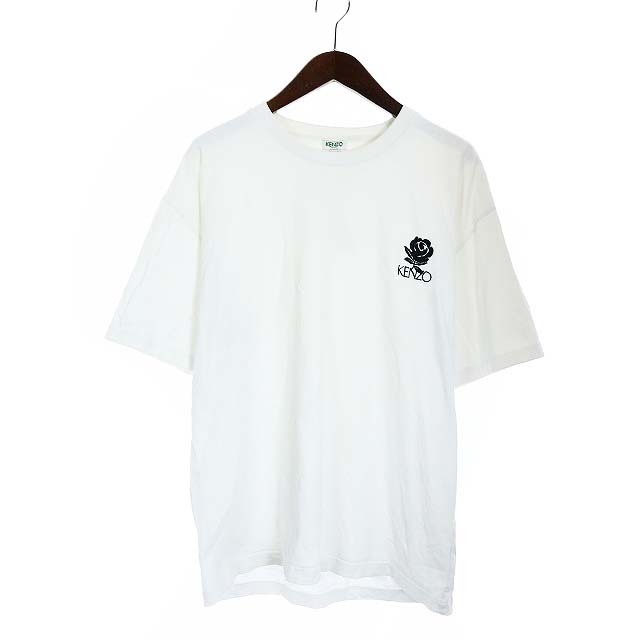 ケンゾー Tシャツ カットソー Uネック コットン バラ 薔薇 半袖 XL 白 | フリマアプリ ラクマ