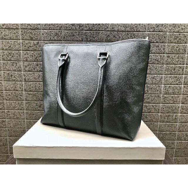 新品 定価約10万円 COACH スムースレザー ビジネストートバッグ 黒 革鞄 4