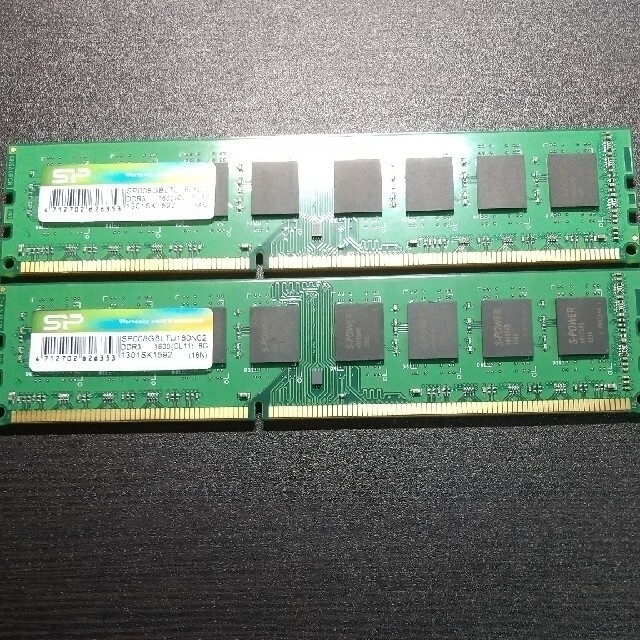 最終値引 メモリ SP シリコンパワー DDR3 1600 8GBx2 16GB