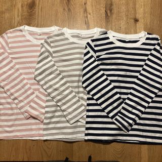 ムジルシリョウヒン(MUJI (無印良品))の無印良品 キッズ ボーダーTシャツ 3枚セット(Tシャツ/カットソー)