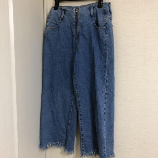 ザラ(ZARA)の値下げしました　ザラ　デニム ワイドパンツダメージ加工　ヨーロッパサイズ36(デニム/ジーンズ)