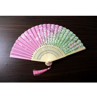 桜花柄 扇 和風 和装 シルク 花柄 レディース おしゃれ 華やか 防暑 扇(日用品/生活雑貨)