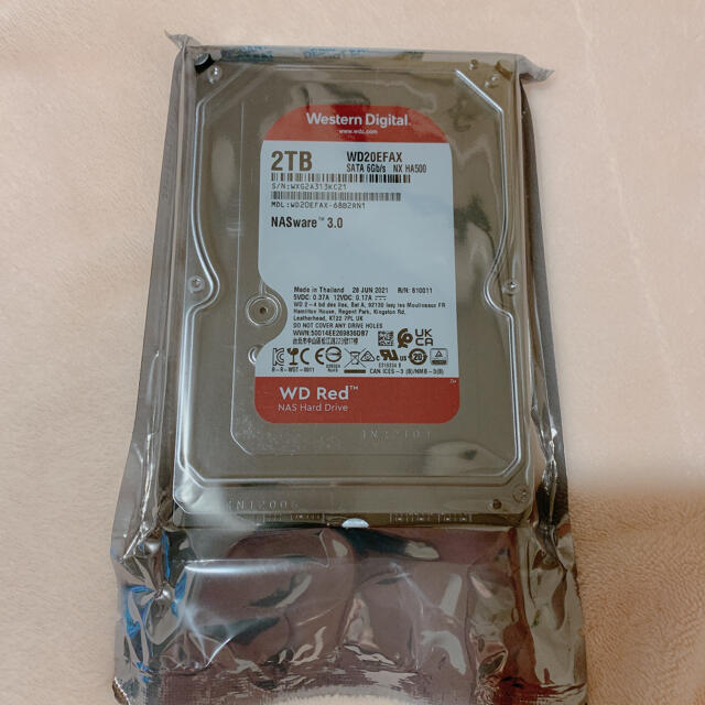 【新品・送料無料】ハードディスクドライブ　2TB スマホ/家電/カメラのPC/タブレット(PC周辺機器)の商品写真