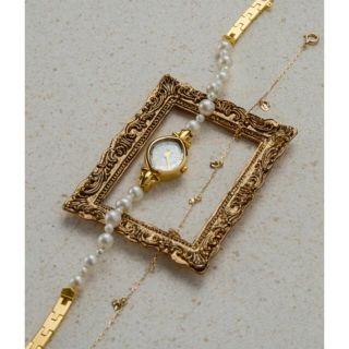 agete - 【美品】アガット淡水パールベルトジュエリーウォッチagete