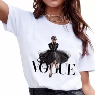 【夏セール】SNS 人気 サイズM VOGUE  Tシャツ送料無料 バルーンスカ(Tシャツ(半袖/袖なし))