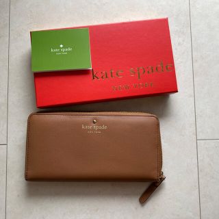 ケイトスペードニューヨーク(kate spade new york)の美品　ケイトスペード 長財布　ブラウン×ピンク(長財布)