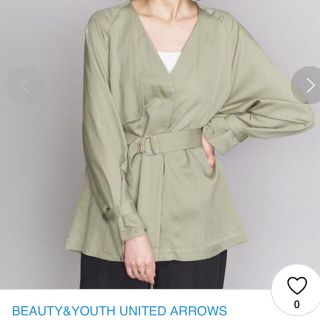 ビューティアンドユースユナイテッドアローズ(BEAUTY&YOUTH UNITED ARROWS)の【新品タグ付き】ユナイテッドアローズ　BY ツイルノーカラーシャツ　グリーン系(シャツ/ブラウス(長袖/七分))