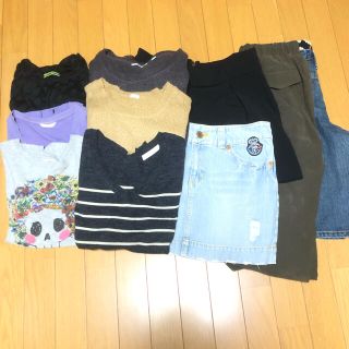 ジーユー(GU)の秋冬服 10点まとめ売り① 子ども用 150cm 女の子(Tシャツ/カットソー)