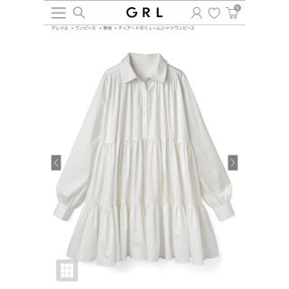 グレイル(GRL)のGRLティアードボリュームシャツワンピース(ミニワンピース)