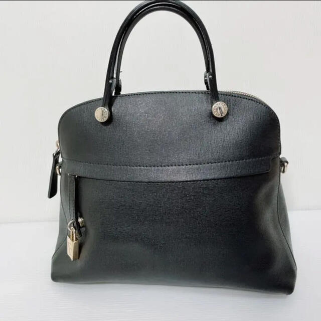 FURLA 】フルラ パイパー ショルダー ハンドバッグ ブラック 2way FURLA 】フルラ パイパー ショルダー ハンドバッグ ブラック 2way