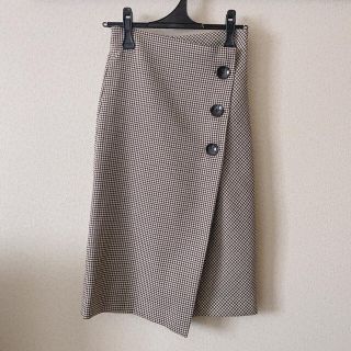 ザラ(ZARA)のチェック柄ラップスカート(ひざ丈スカート)