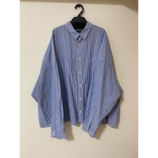 サンシー(SUNSEA)のフーワット　5xl ロングシャツ　ストライプ(シャツ)