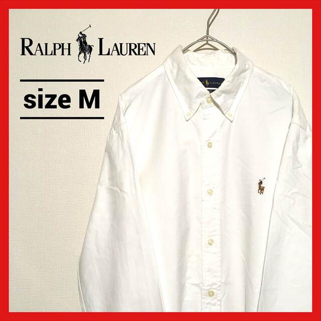 90s  ラルフローレン BDシャツ オーバーサイズ 刺繍ロゴ M