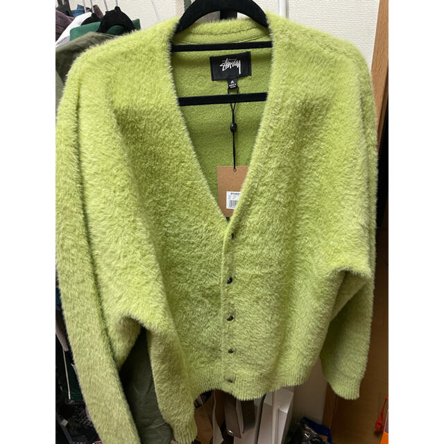 Stussy Shaggy Cardigan Lime Mサイズ