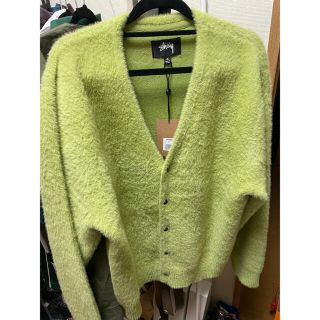 ステューシー(STUSSY)のStussy Shaggy Cardigan Lime Mサイズ(カーディガン)