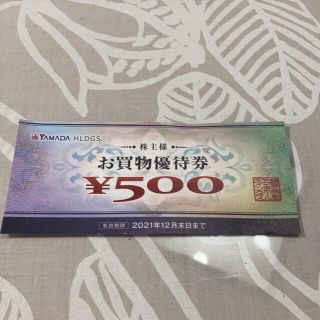 【ヤマダ電機】 株主優待券500円分(ショッピング)