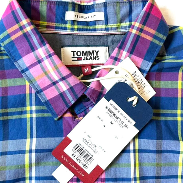 TOMMY HILFIGER(トミーヒルフィガー)のクラ様専用✨トミー ジーンズ✨チェック メンズシャツ  ブルー×ピンク メンズのトップス(シャツ)の商品写真